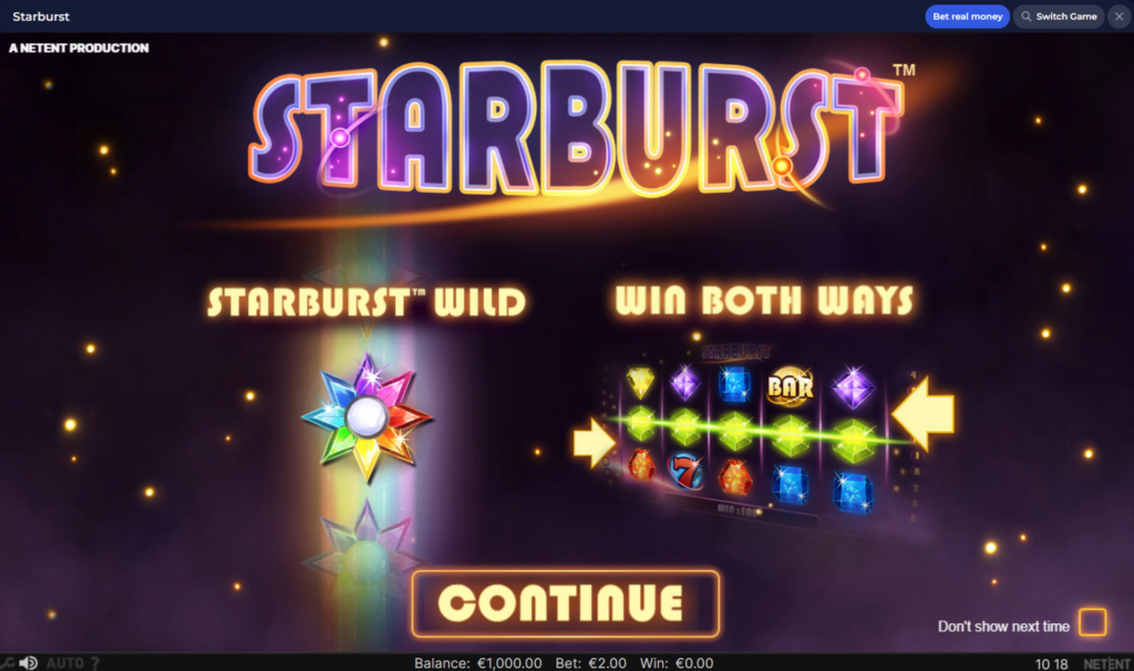 Starburst Slots by Netent