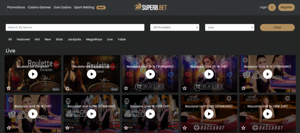 Superb.Bet Live Casino