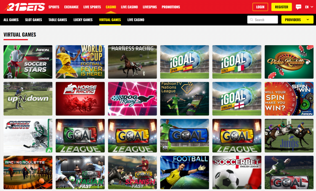 21Bets Casino Virtual Games