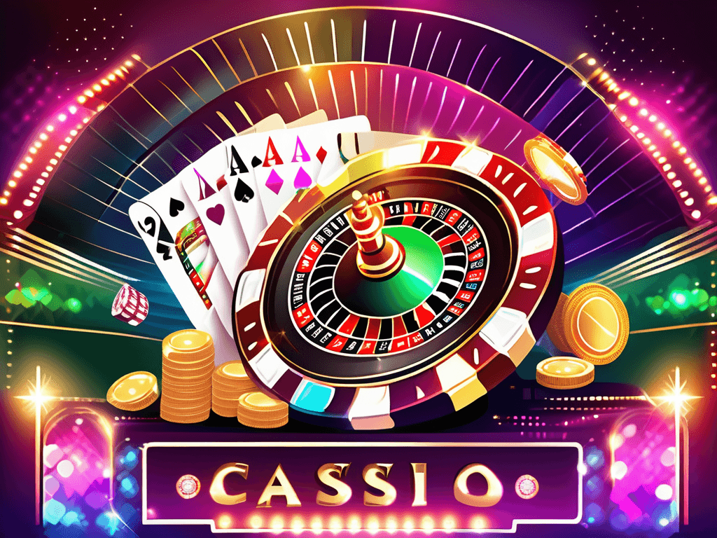 An inviting and vibrant casino scene featuring various gaming elements like colorful slot machines